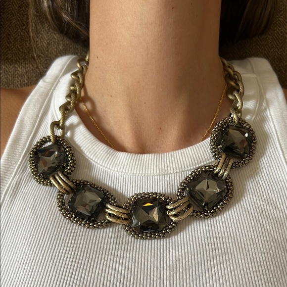 Jewelry - Elegant Gold and Black Statement Necklace